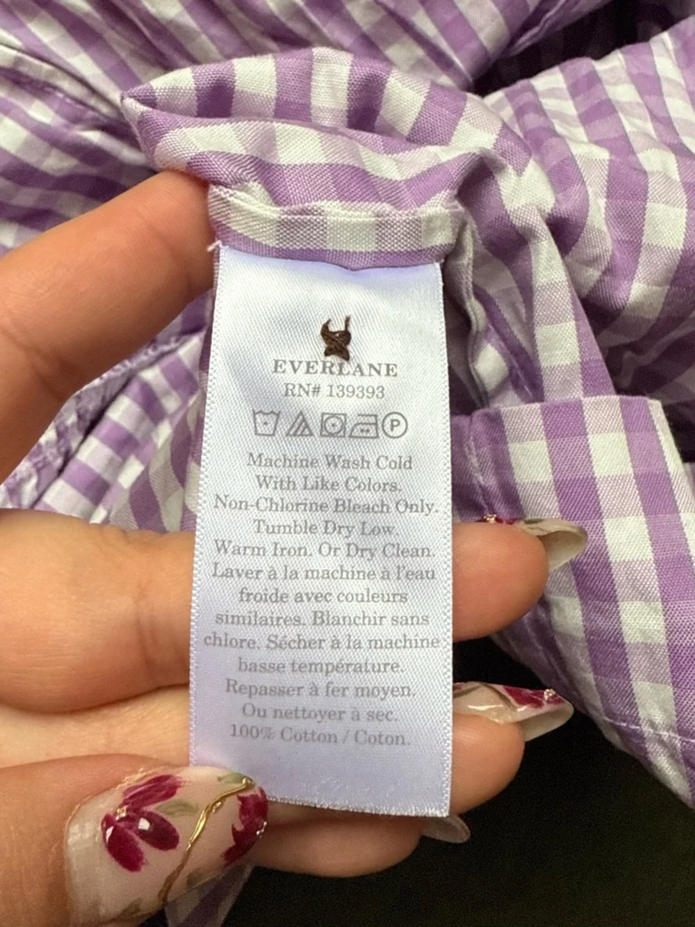 Everlane Purple Gingham Tiered Maxi Dress , Size S, EUC - Picture 5 of 5